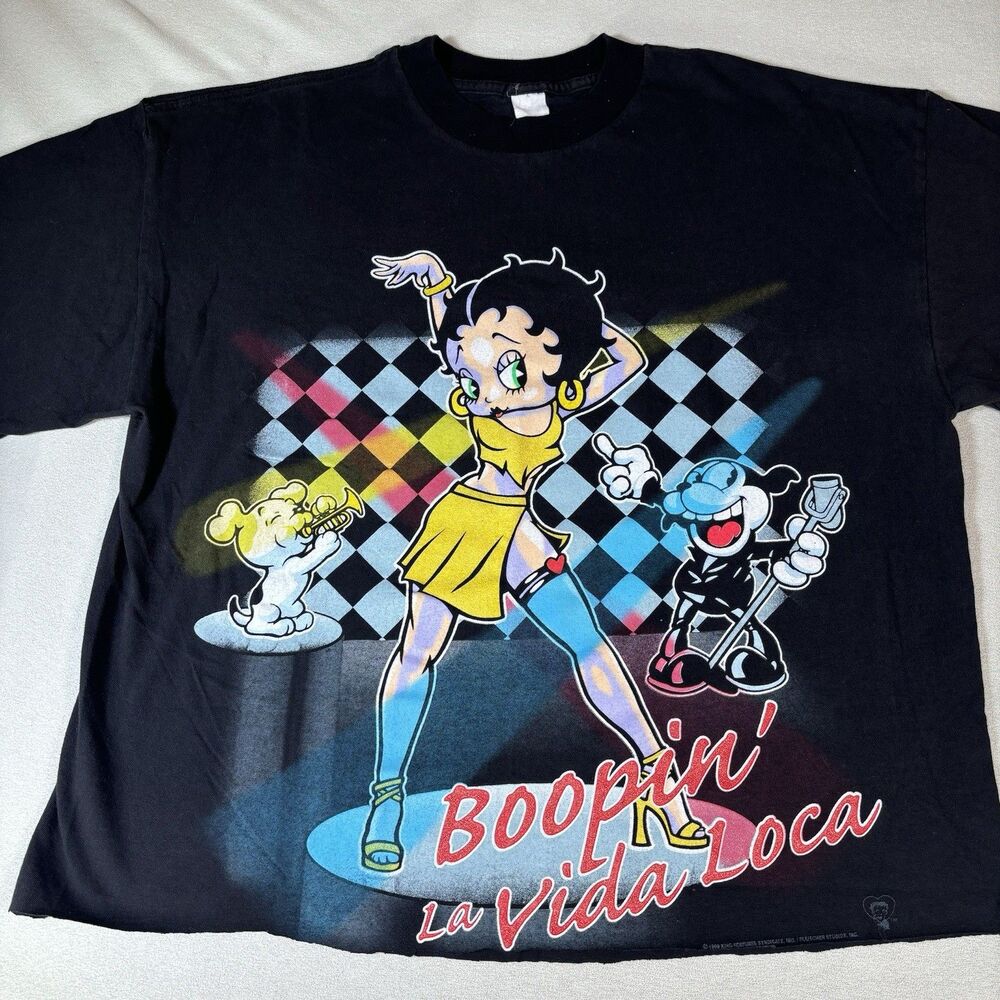 Vintage 90s Betty Boop “Boopin La Vida Loca” T Shirt Size XL 1999 USA *READ